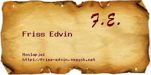 Friss Edvin névjegykártya